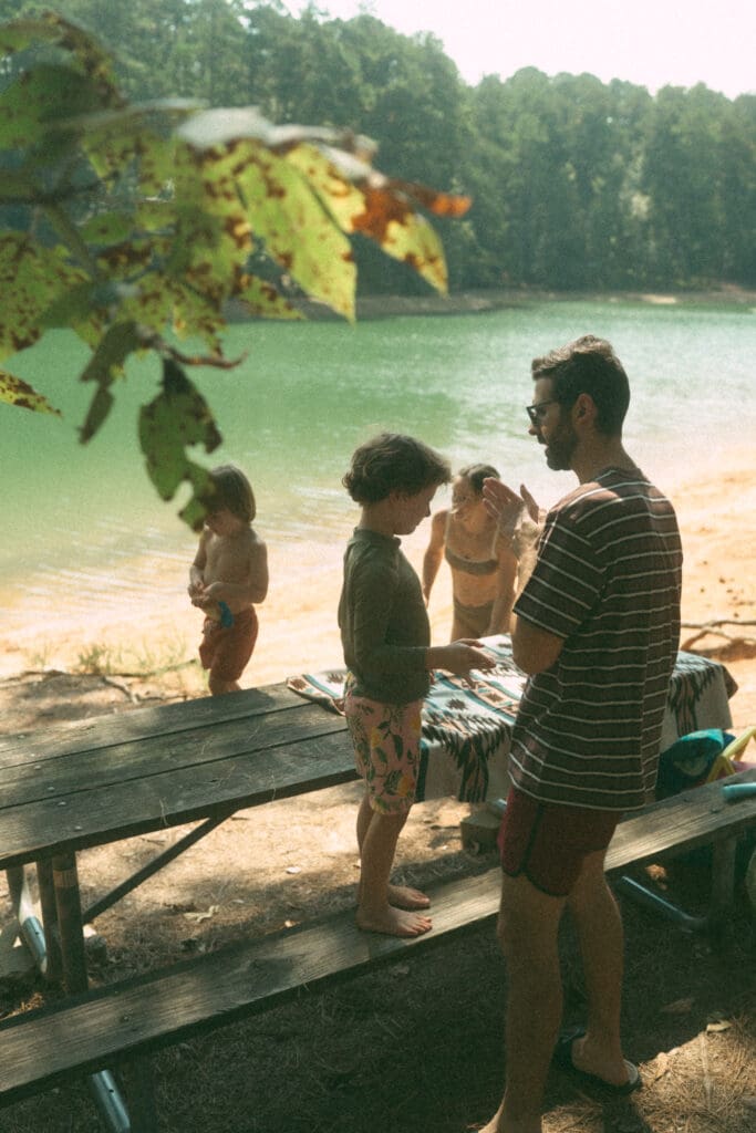 family lifestyle photography session at lake allatoona, a day playing at the lake