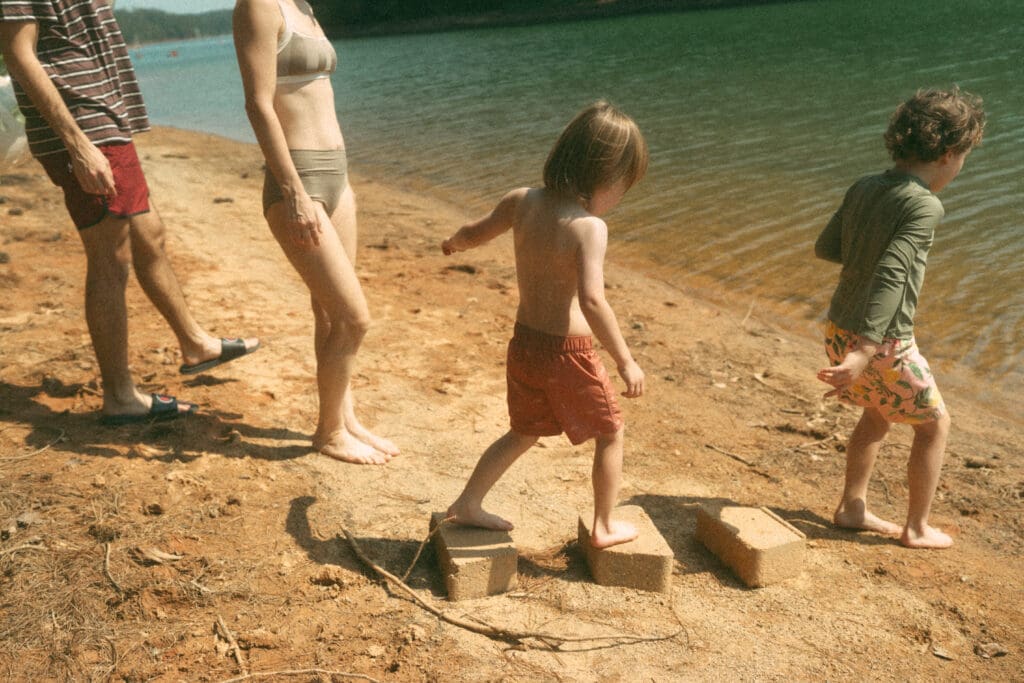 family lifestyle photography session at lake allatoona, a day playing at the lake