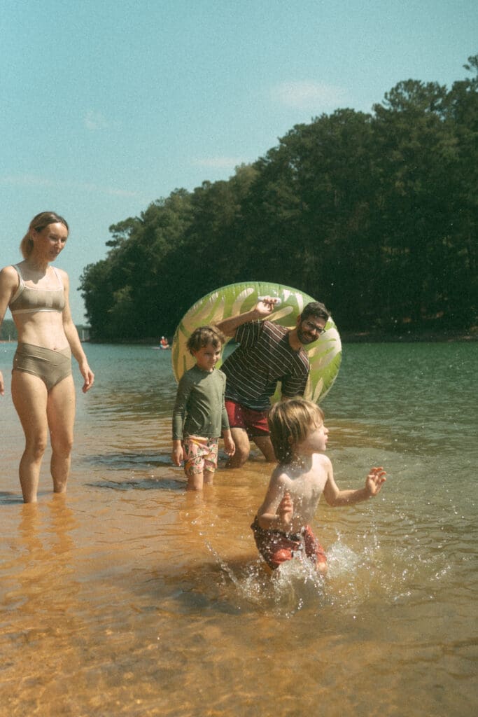 family lifestyle photography session at lake allatoona, a day playing at the lake
