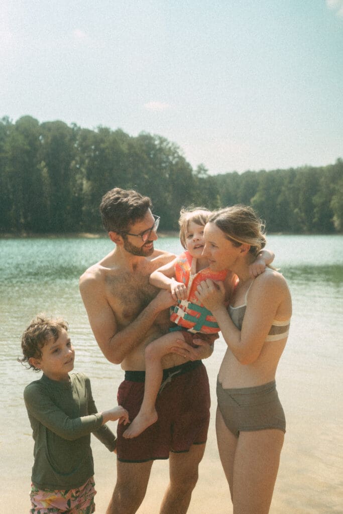 family lifestyle photography session at lake allatoona, a day playing at the lake