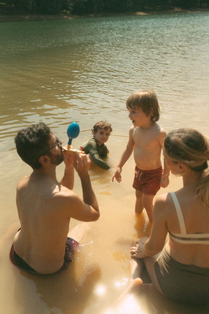 family lifestyle photography session at lake allatoona, a day playing at the lake