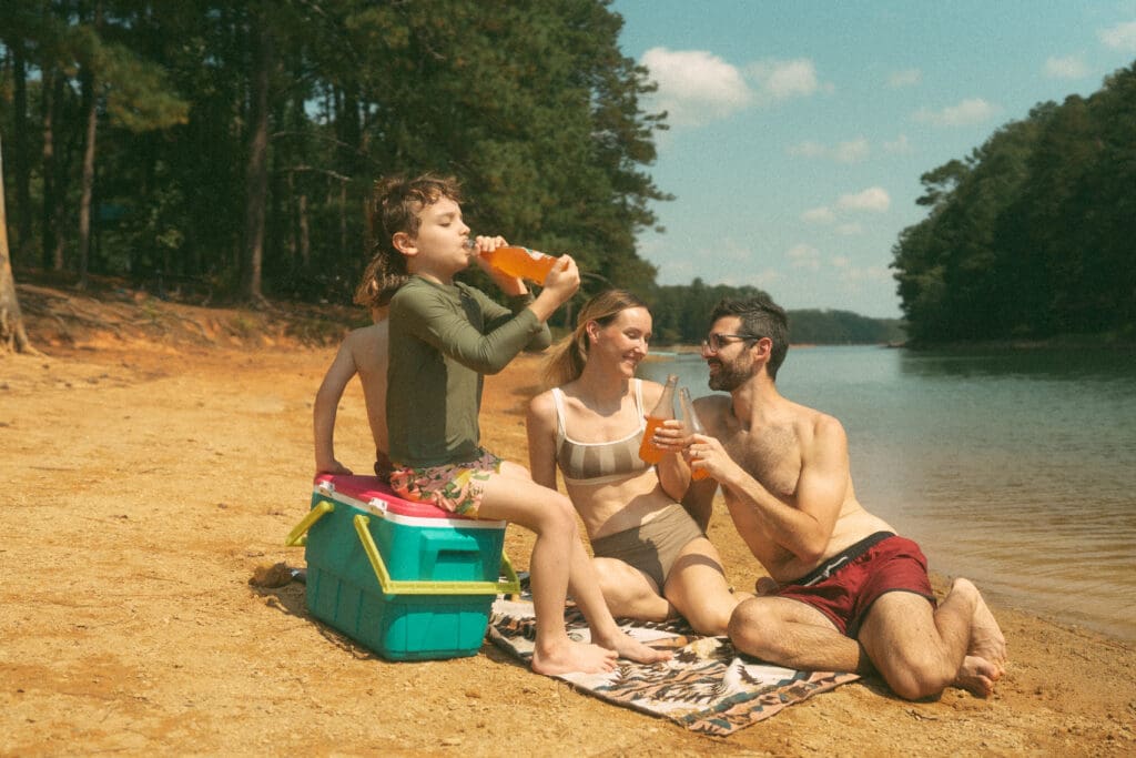 family lifestyle photography session at lake allatoona, a day playing at the lake